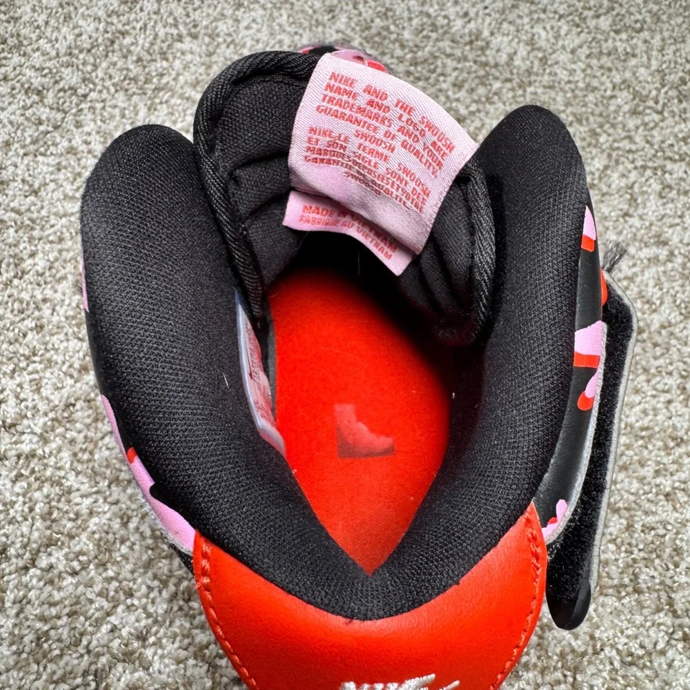 Nike Air Force‎ 1 Size 5.5Y Mid Black Pink Red Floral Charms DX3365-001 Sneaker
